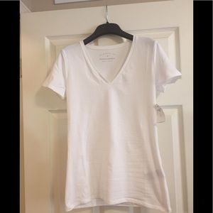 NWT Banana Republic Stretch-to-Fit V-Tee White S